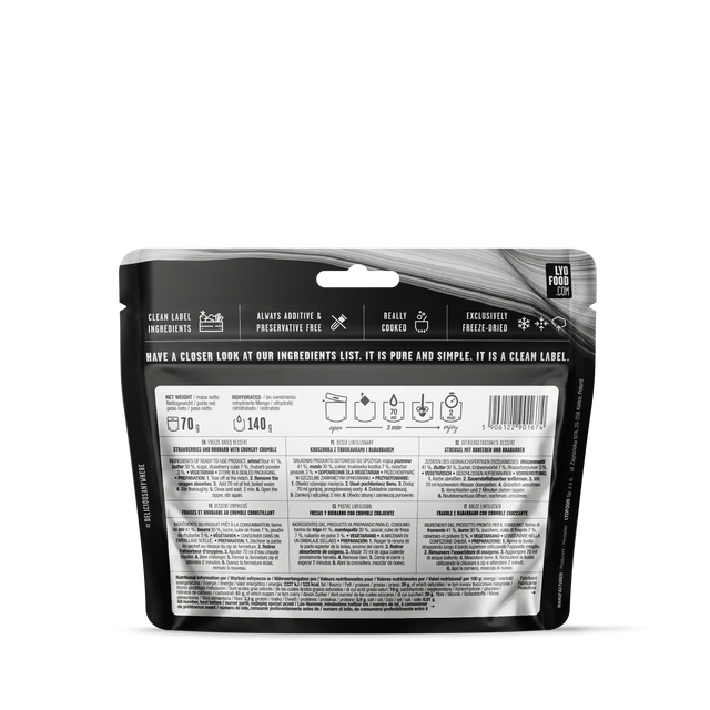 Crumble aux fraises et à la rhubarbe